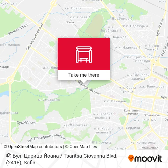 Карта Ⓜ️ Бул. Царица Йоана / Tsaritsa Giovanna Blvd. (2418)