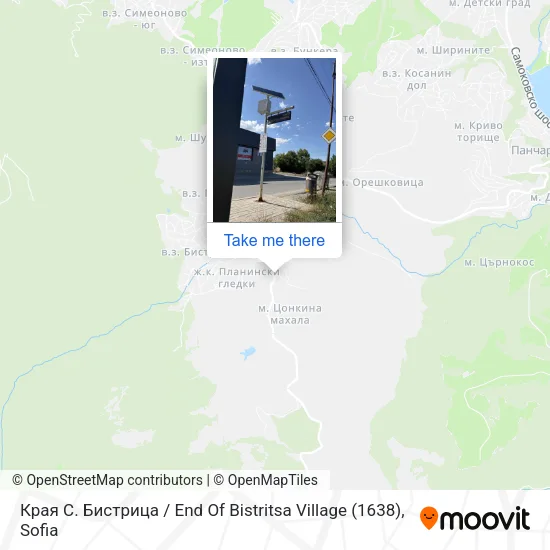 Карта Края С. Бистрица / End Of Bistritsa Village (1638)