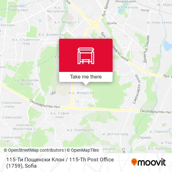 Карта 115-Ти Пощенски Клон / 115-Th Post Office (1759)