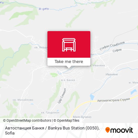 Автостанция Банкя / Bankya Bus Station (0050) map
