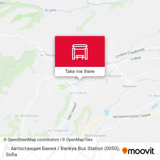 Карта 🚌 Автостанция Банкя / Bankya Bus Station (0050)