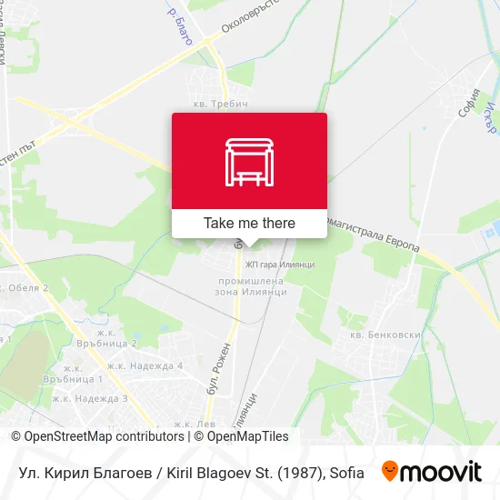 Карта Ул. Кирил Благоев / Kiril Blagoev St. (1987)