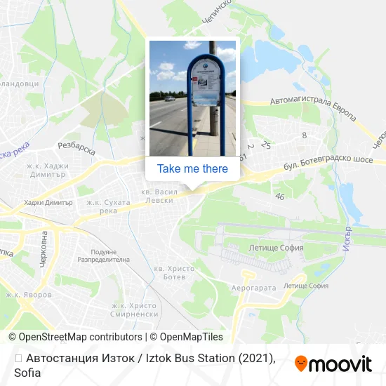 Карта 🚌 Автостанция Изток / Iztok Bus Station (2021)