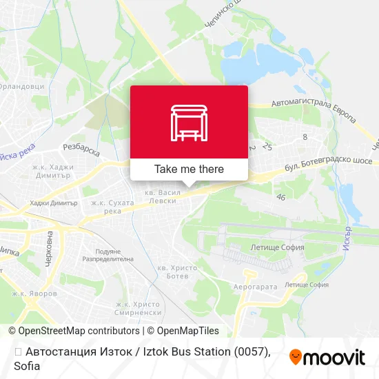 Карта 🚌 Автостанция Изток / Iztok Bus Station (0057)