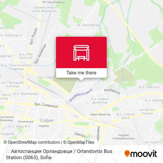 Карта 🚌 Автостанция Орландовци / Orlandovtsi Bus Station (0063)