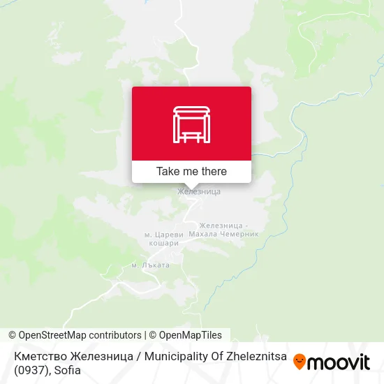 Карта Кметство Железница / Municipality Of Zheleznitsa (0937)