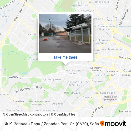 Карта Ж.К. Западен Парк / Zapaden Park Qr. (0620)
