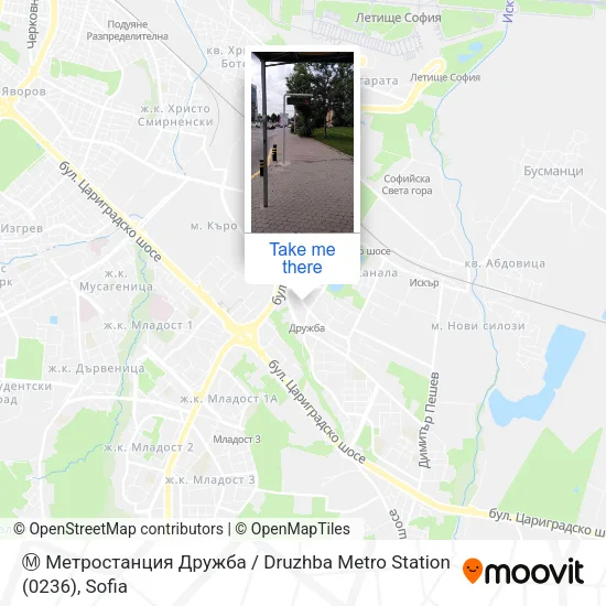 Карта Ⓜ️ Метростанция Дружба / Druzhba Metro Station (0236)
