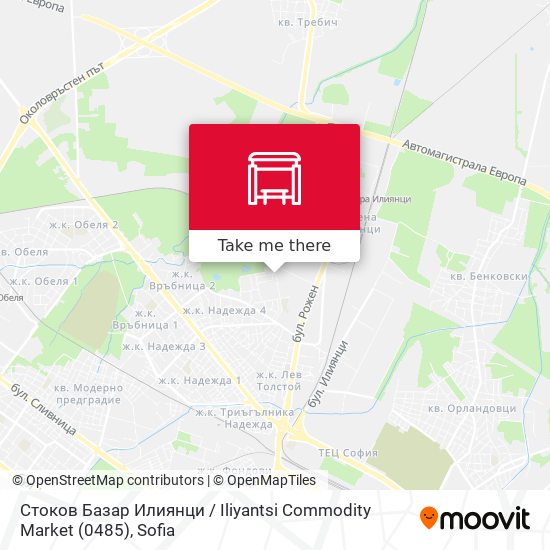 Стоков Базар Илиянци / Iliyantsi Commodity Market (0485) map