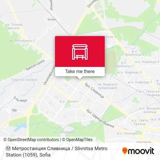 Карта Ⓜ️ Метростанция Сливница / Slivnitsa Metro Station (1059)