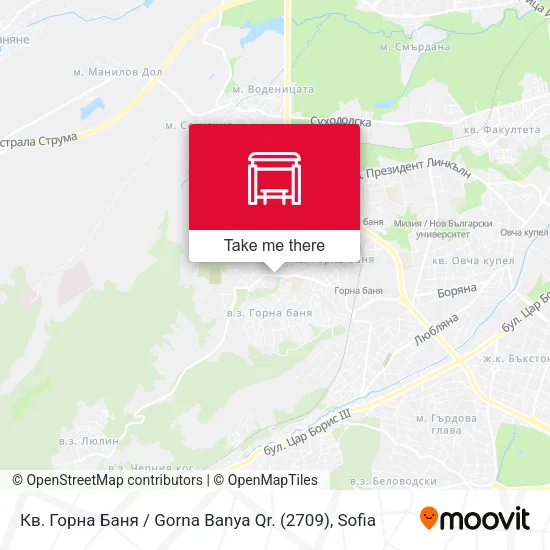 Карта Кв. Горна Баня / Gorna Banya Qr. (2709)