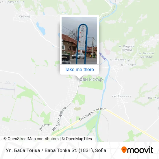 Карта Ул. Баба Тонка / Baba Tonka St. (1831)