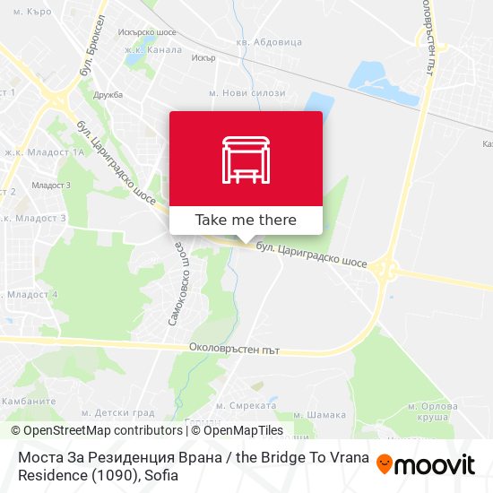 Моста За Резиденция Врана / the Bridge To Vrana Residence (1090) map