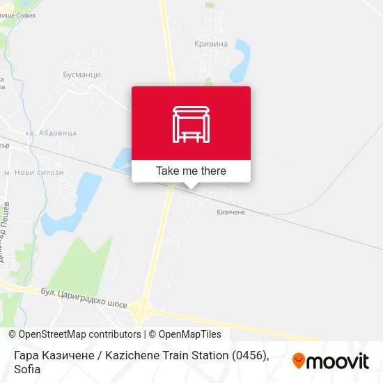 Карта Гара Казичене / Kazichene Train Station (0456)