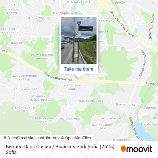 Карта Бизнес Парк София / Business Park Sofia (2625)