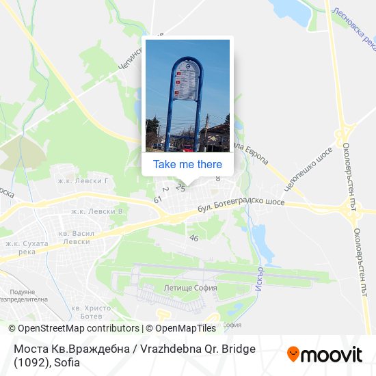 Моста Кв.Враждебна / Vrazhdebna Qr. Bridge (1092) map