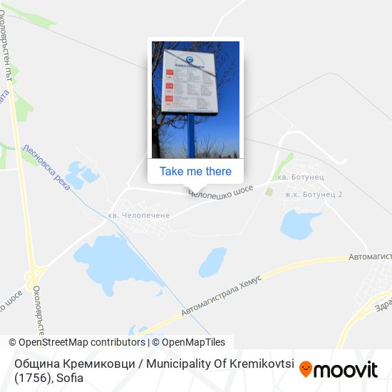 Карта Община Кремиковци / Municipality Of Kremikovtsi (1756)