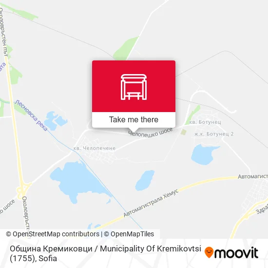 Карта Община Кремиковци / Municipality Of Kremikovtsi (1755)