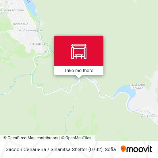 Заслон Синаница / Sinanitsa Shelter (0732) map