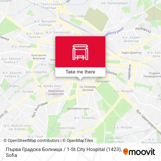 Карта Първа Градска Болница / 1-St City Hospital (1423)