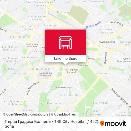Карта Първа Градска Болница / 1-St City Hospital (1422)