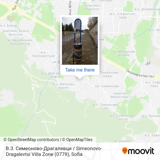 Карта В.З. Симеоново-Драгалевци / Simeonovo-Dragalevtsi Villa Zone (0779)