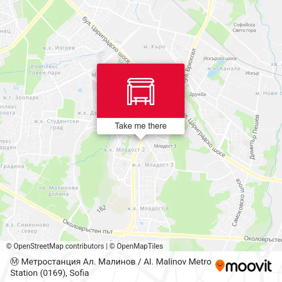 Карта Ⓜ️ Метростанция Ал. Малинов / Al. Malinov Metro Station (0169)