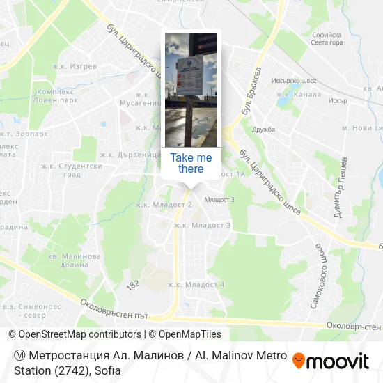 Карта Ⓜ️ Метростанция Ал. Малинов / Al. Malinov Metro Station (2742)