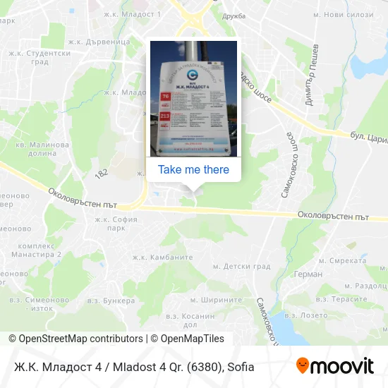 Карта Ж.К. Младост 4 / Mladost 4 Qr. (6380)