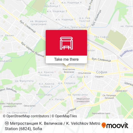Карта Ⓜ️ Метростанция К. Величков / K. Velichkov Metro Station (6824)