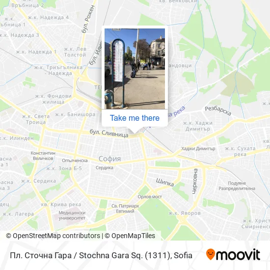 Карта Пл. Сточна Гара / Stochna Gara Sq. (1311)