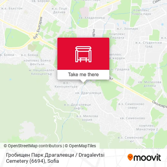 Карта Гробищен Парк Драгалевци / Dragalevtsi Cemetery (6694)