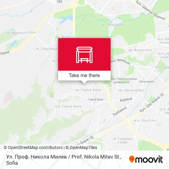 Ул. Проф. Никола Милев / Prof. Nikola Mitev St. map