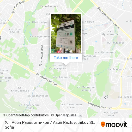 Карта Ул. Асен Разцветников / Asen Raztsvetnikov St.