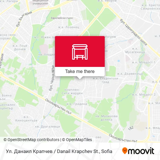 Карта Ул. Данаил Крапчев / Danail Krapchev St.
