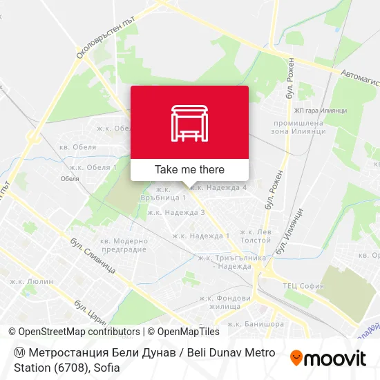 Карта Ⓜ️ Метростанция Бели Дунав / Beli Dunav Metro Station (6708)