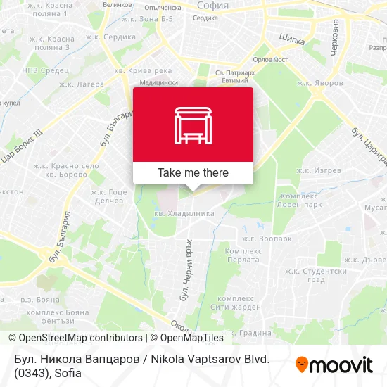 Карта Бул. Никола Вапцаров / Nikola Vaptsarov Blvd. (0343)