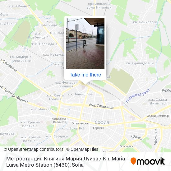 Метростанция Княгиня Мария Луиза / Kn. Maria Luisa Metro Station (6430) map
