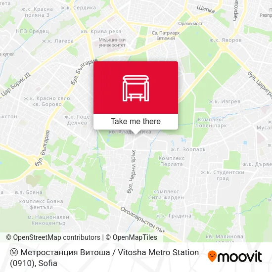 Карта Ⓜ️ Метростанция Витоша / Vitosha Metro Station (0910)