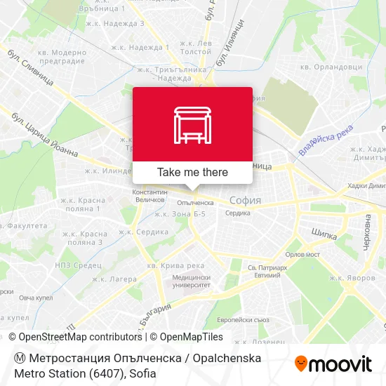 Карта Ⓜ️ Метростанция Опълченска / Opalchenska Metro Station (6407)