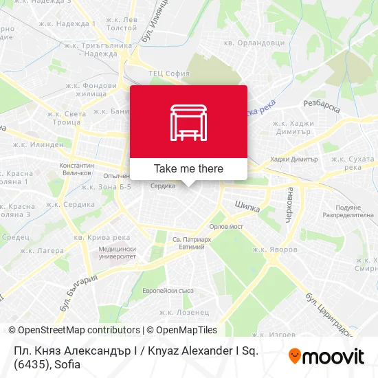 Карта Пл. Княз Александър I / Knyaz Alexander I Sq. (6435)