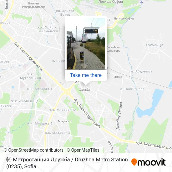 Карта Ⓜ️ Метростанция Дружба / Druzhba Metro Station (0235)