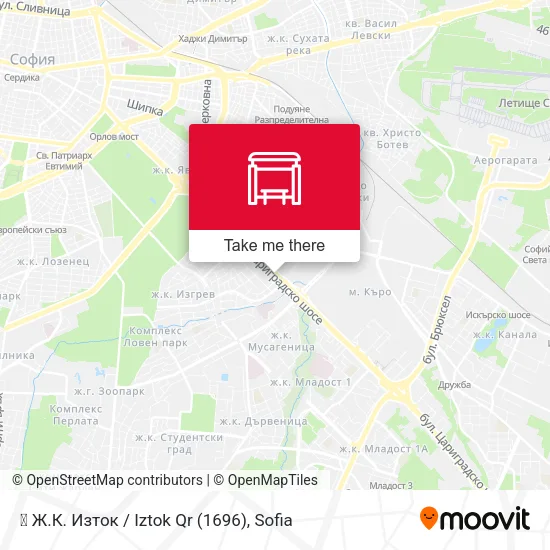 Карта 🎓 Ж.К. Изток / Iztok Qr (1696)