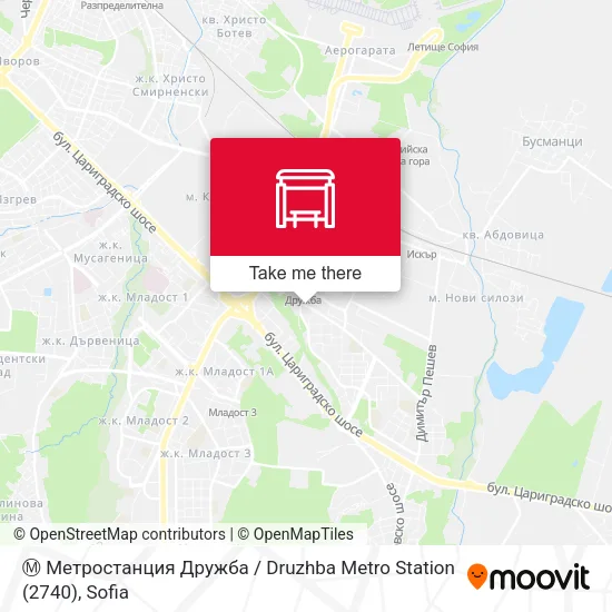Карта Ⓜ️ Метростанция Дружба / Druzhba Metro Station (2740)