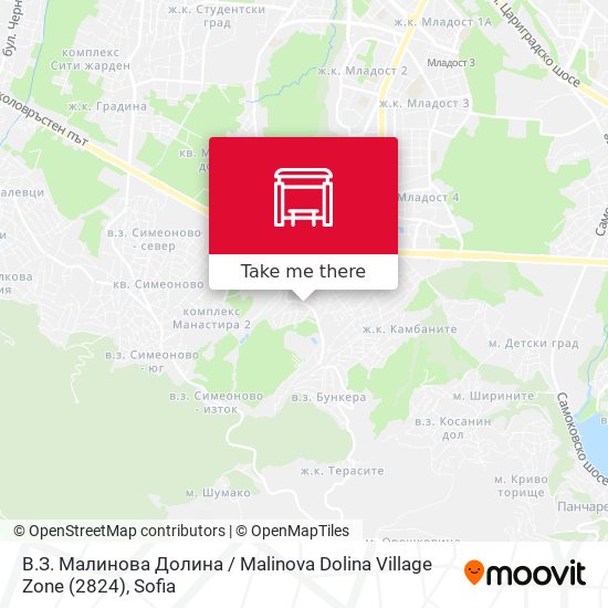 В.З. Малинова Долина / Malinova Dolina Village Zone (2824) map