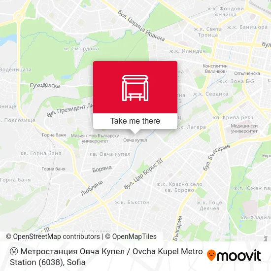 Карта Ⓜ️ Метростанция Овча Купел / Ovcha Kupel Metro Station (6038)