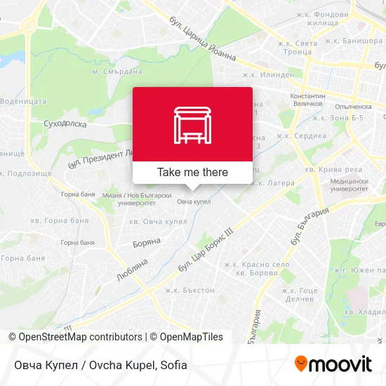 Карта Овча Купел / Ovcha Kupel