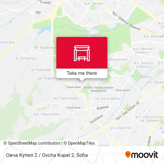 Карта Овча Купел 2 / Ovcha Kupel 2