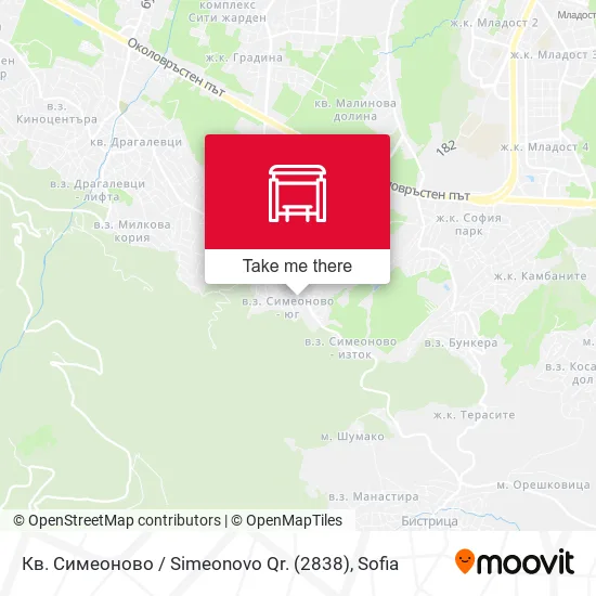 Карта Кв. Симеоново / Simeonovo Qr. (2838)