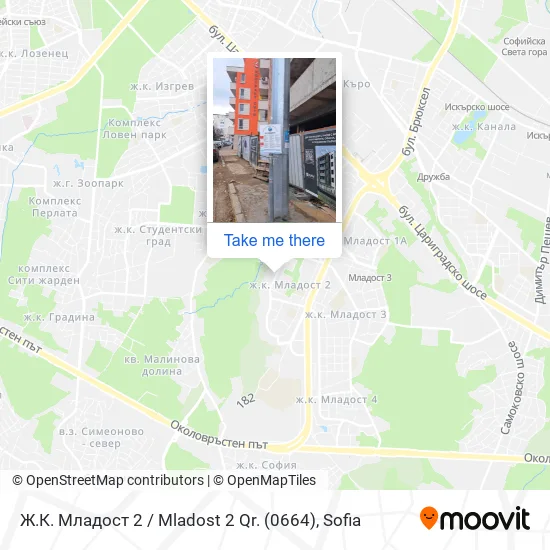 Карта Ж.К. Младост 2 / Mladost 2 Qr. (0664)